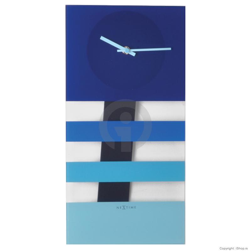 zidni sat bold stripes blue ishop online prodaja