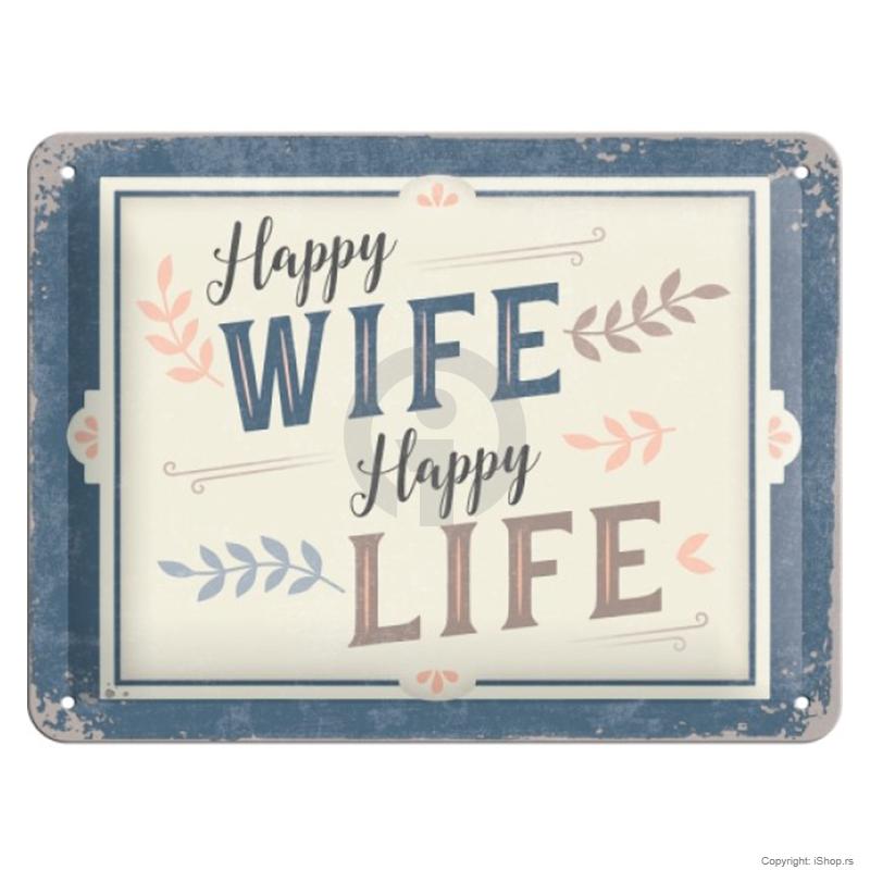 happy wife happy life metalni znak ishop online prodaja